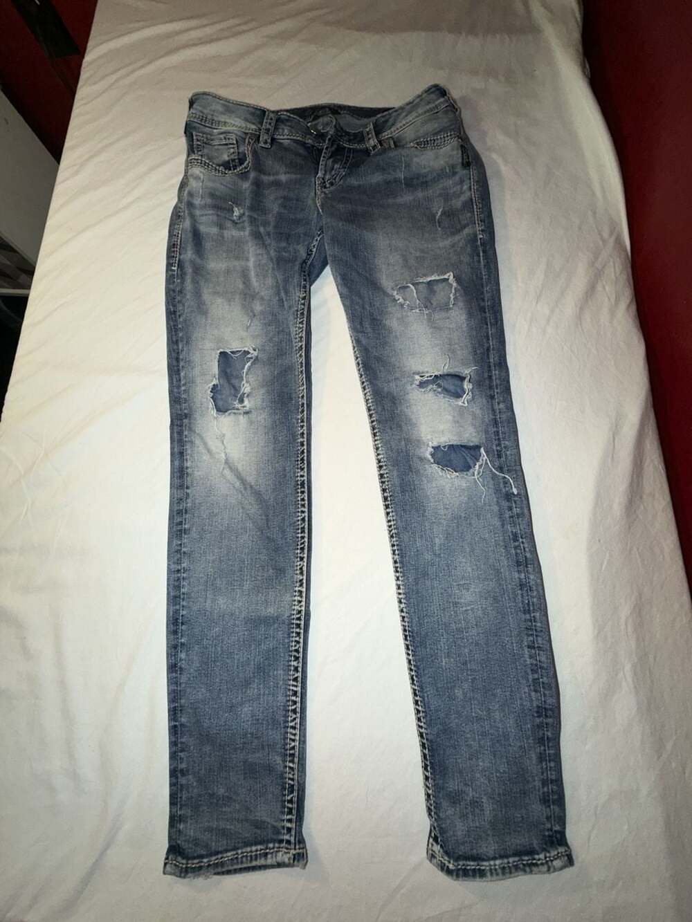 Silver Jeans Co. Fluid Denim Boyfriend Distressed Jeans